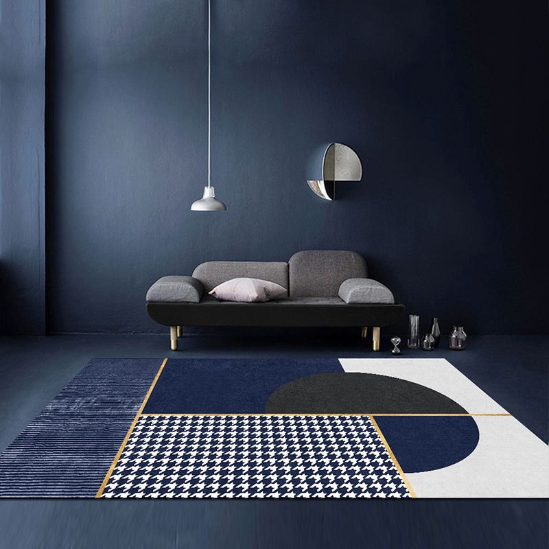 Multicolored Modern Rug Geometric Design Carpet Polyester Washable Indoor Rug for Living Room