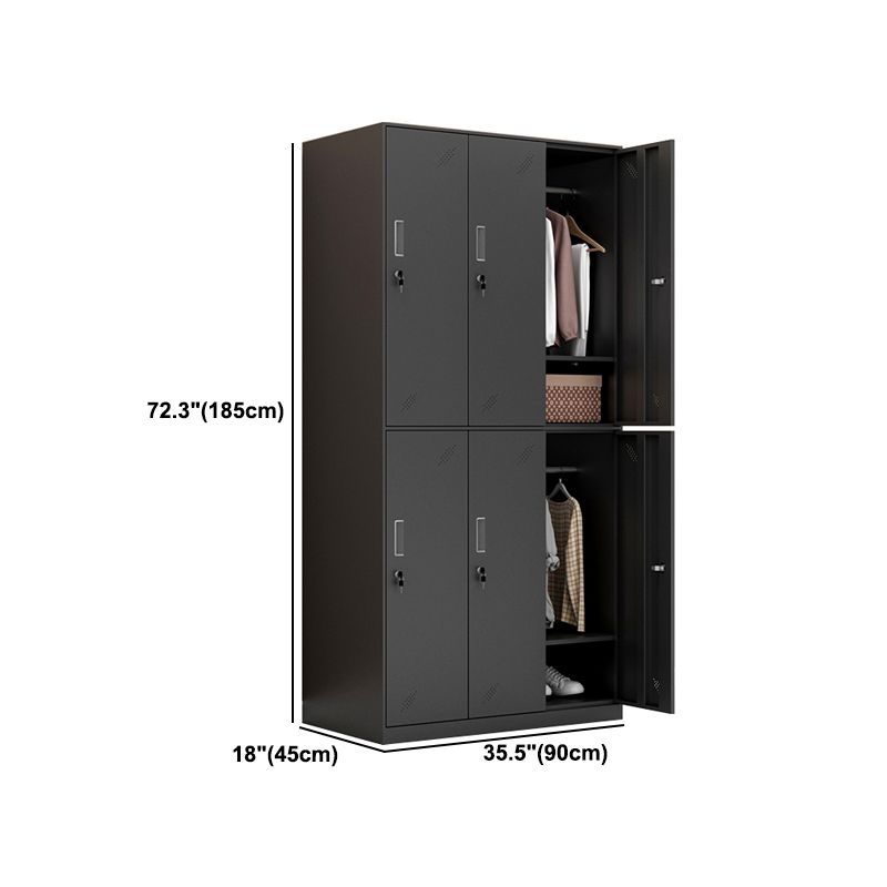 Metal Industrial Cabinet with Hinged Door Black Steel Storage Cabinet for Home