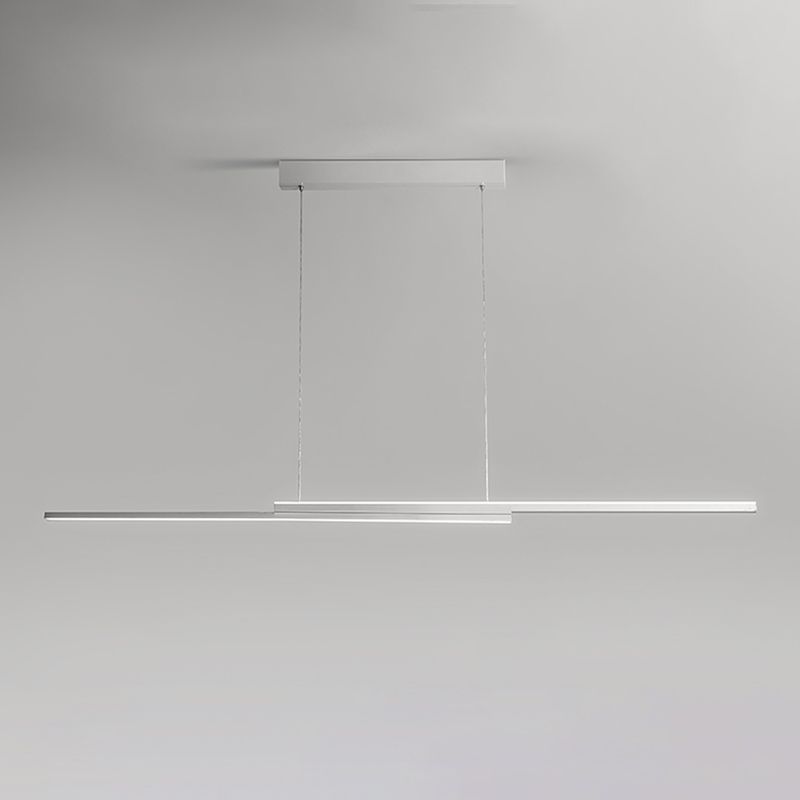 2 Light Linear Island Lighting Contemporary Metal Island Light Fixture