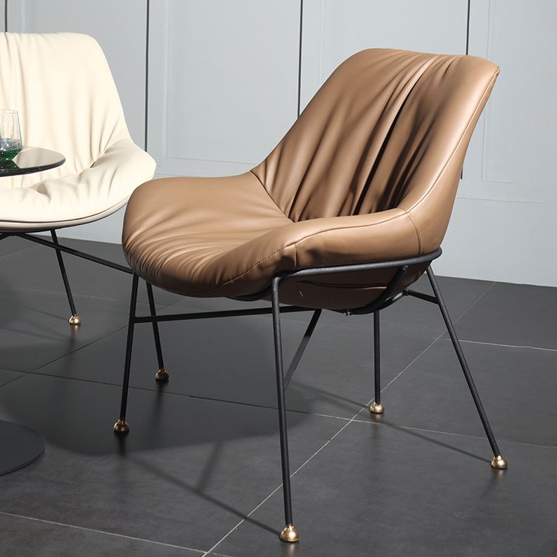 El cuero de la PU del diseño contemporáneo que cena la silla sólida sin brazos de la parte posterior de las sillas