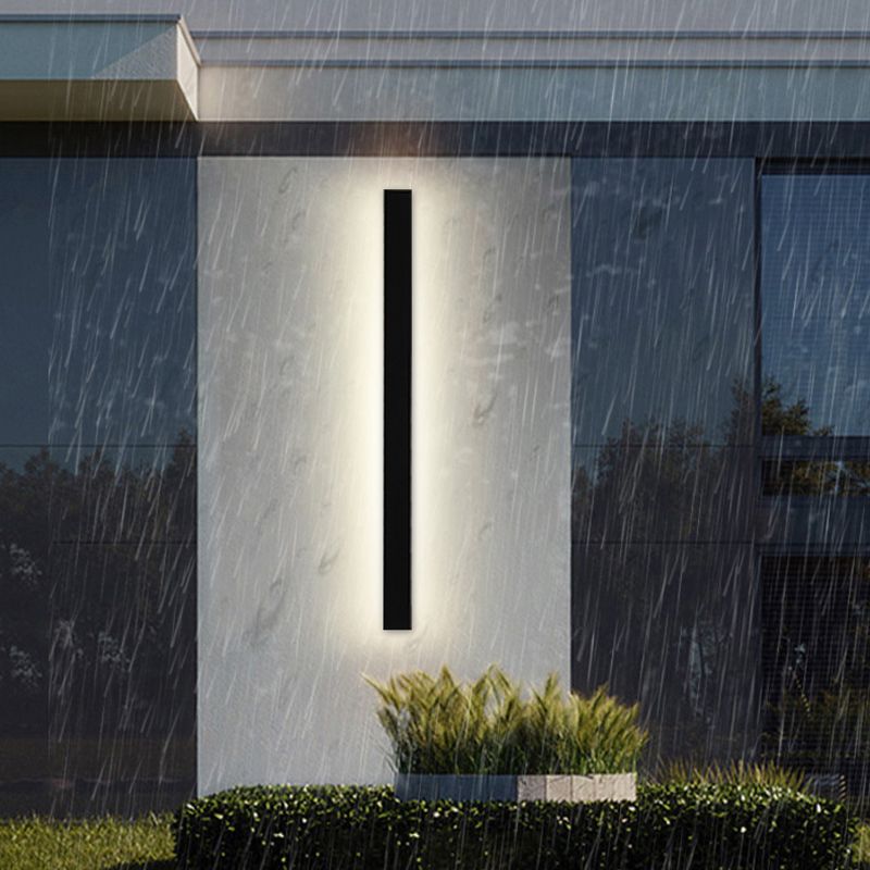 Estilo moderno Simple Light Sombra de matriz de pared de la pared 1 Light Sponces in Black para al aire libre