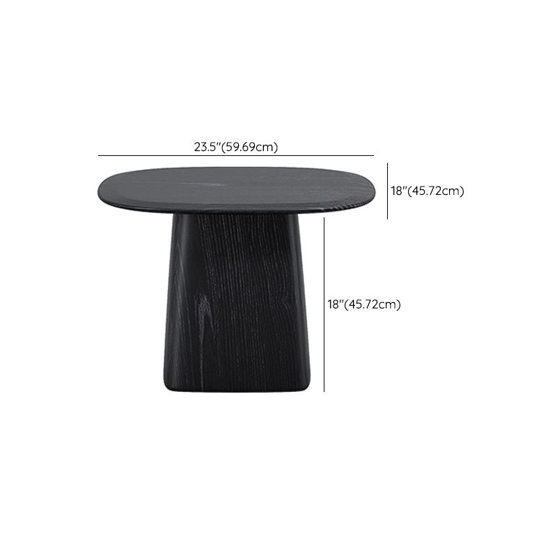 Pedestal Coffee Table Black Solid Wood Coffee Cocktail Table