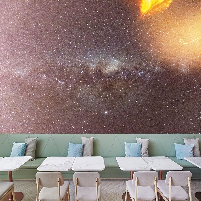 Minimalism Style Mural Wallpaper Dark Color Stain Resistant Wall Art for Home