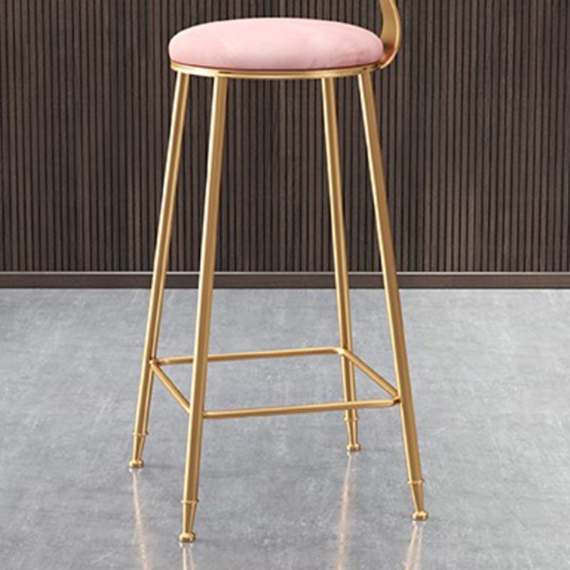 Glam Round Indoor Counter Stool Footrest Low Back Counter-height Stool