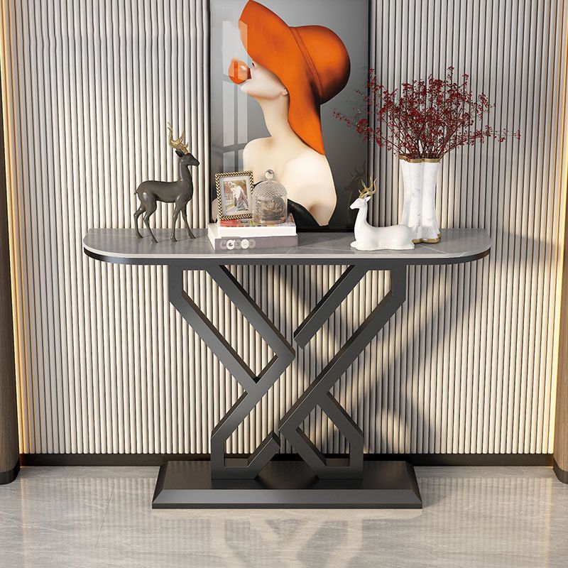 11.8" W Console Table Stain Resistant Slate Contemporary End Table
