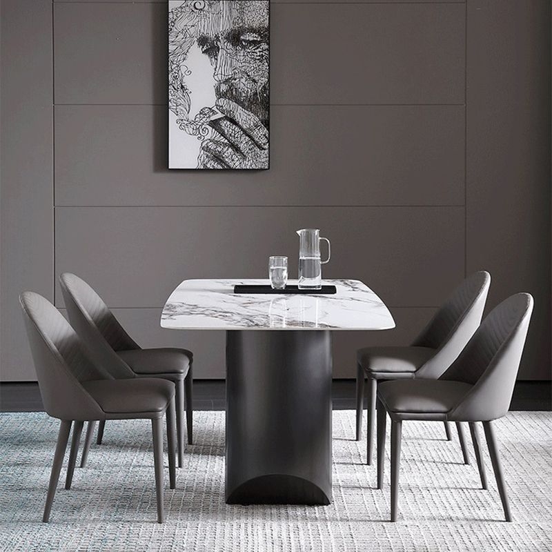 Metal Traditional Luxury Rectangle Table Sintered Stone Top Indoor Table for Home