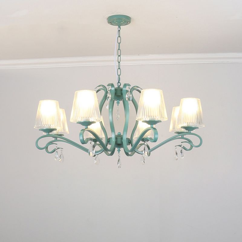 Lampadario in metallo in stile moderno lampadario appeso al lampada a soffitto verde affusolato