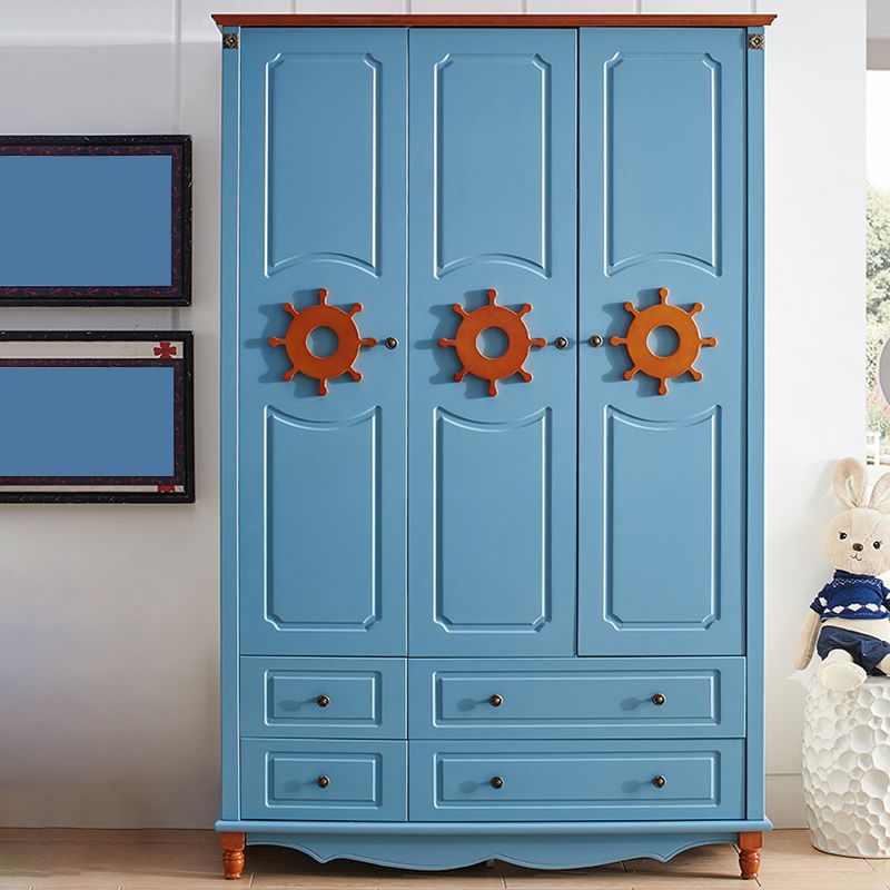 Coastal Hinged Door Storage Cabinet Manufactured Wood Matte Finish Cabinet