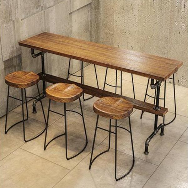 1/4/7 Pieces Counter Height Pub Set Industrial Wood Counter Set