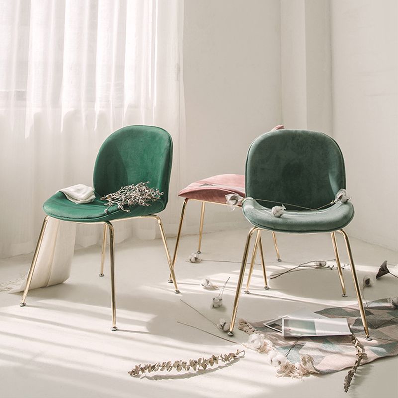 Glam Style Dining Chair Upholstered Dining Side Chair for Indoor