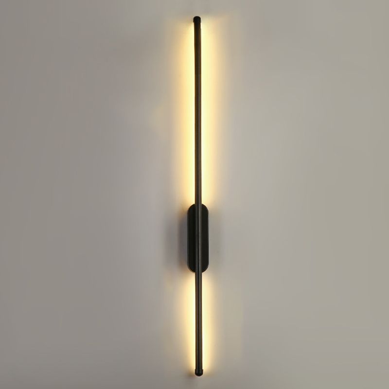 Modern Style Linear Shape Wall Sconce Metal 2 Light Wall Lighting for Living Room