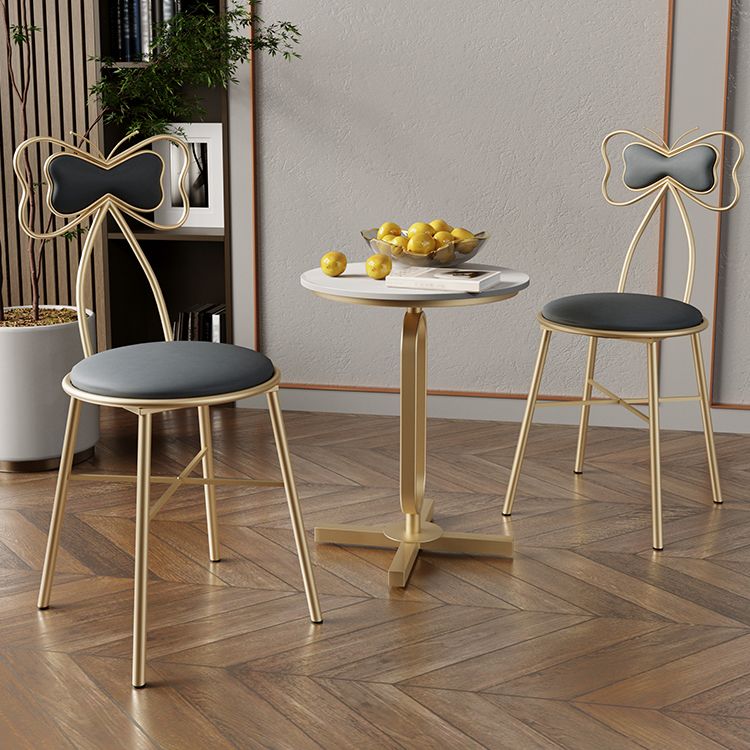 Sillas laterales con respaldo abierto de estilo nórdico, sillas tapizadas de comedor sin brazos para el hogar
