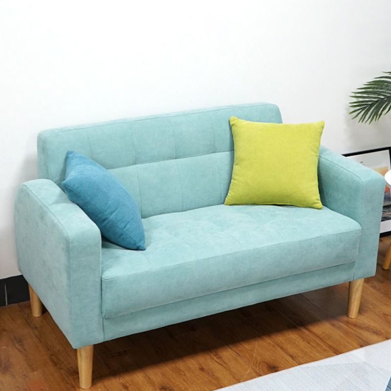 Contemporary Biscuit Back Standard Square Arm Stationary Sofa