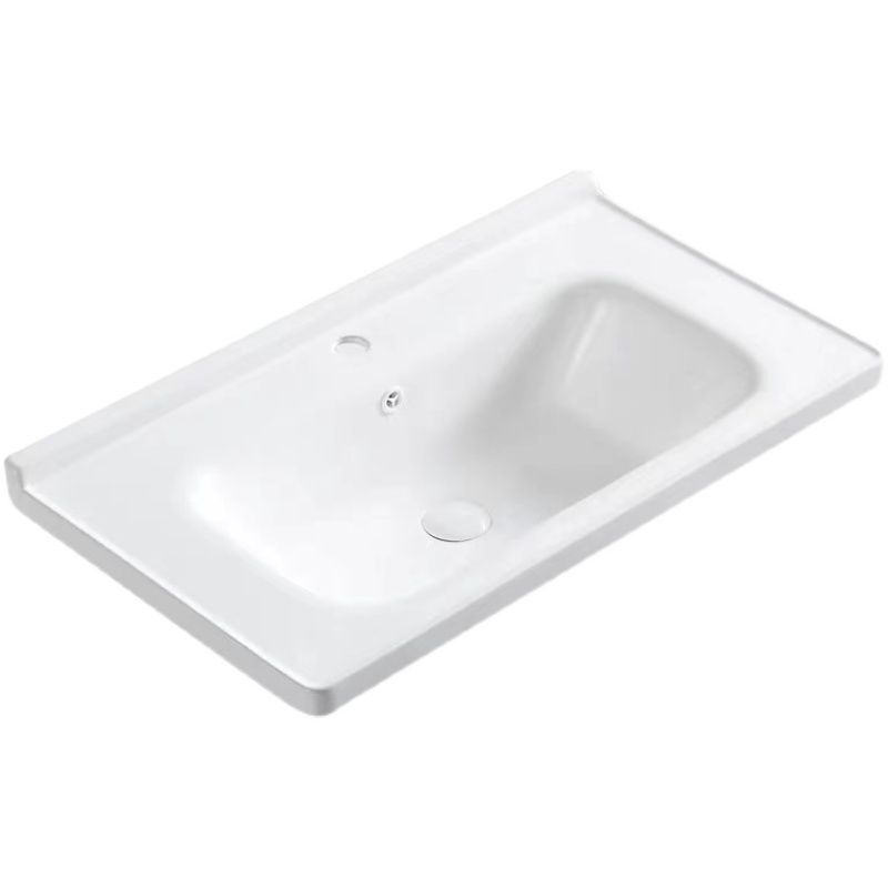 Modern Drop-in Bathroom Sink Porcelain with Overflow Basin Sink(Not Included Faucet)