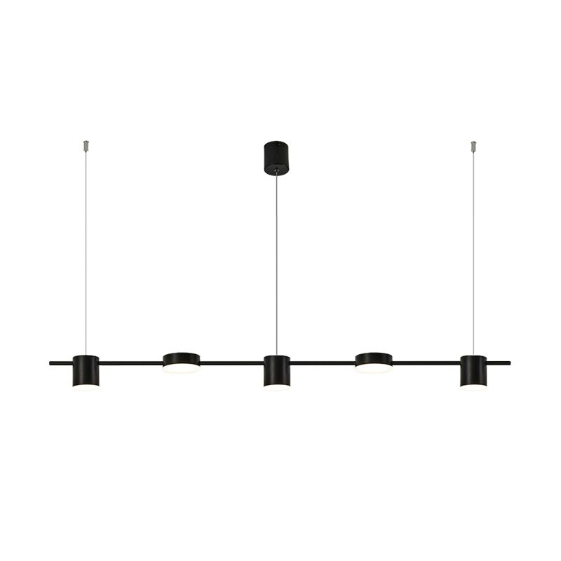 Lineaire metalen kroonluchter licht Modern 3/5 kopjes zwart/goudhangende lamp met roteerbare tint, warm/wit licht