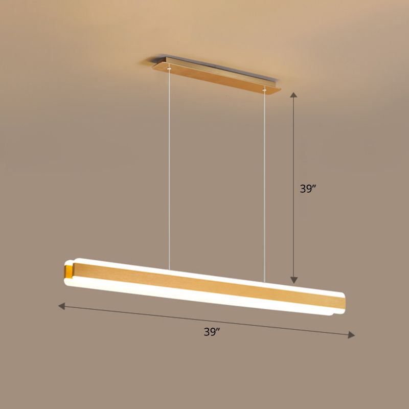 Linear Acrylic Hanging Light Fixture Minimalistic LED Island Pendant for Dining Room