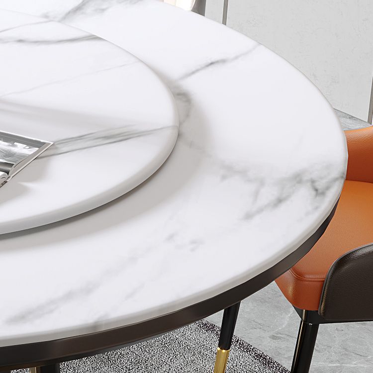 Moderner Stil Sintered Stone Esstisch einzelner Sockel Basis runder Tisch mit Plattenspieler