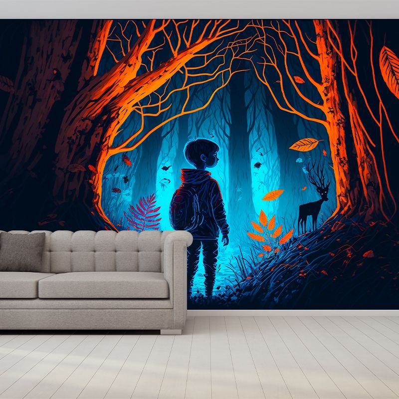 Magic Forest Pattern Wall Mural Moisture Resistant for Living Room Decoration