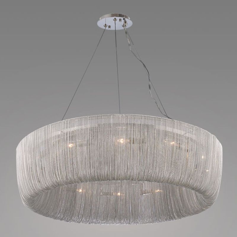 Aluminum Contemporary Hanging Light Fixtures Tassel  Drop Lamp for Living Room