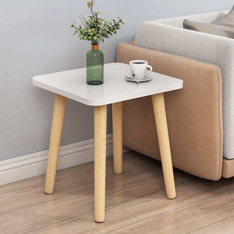 16.5"Tall Square End Table Black/white/brown Wood 4 Legs Side Table