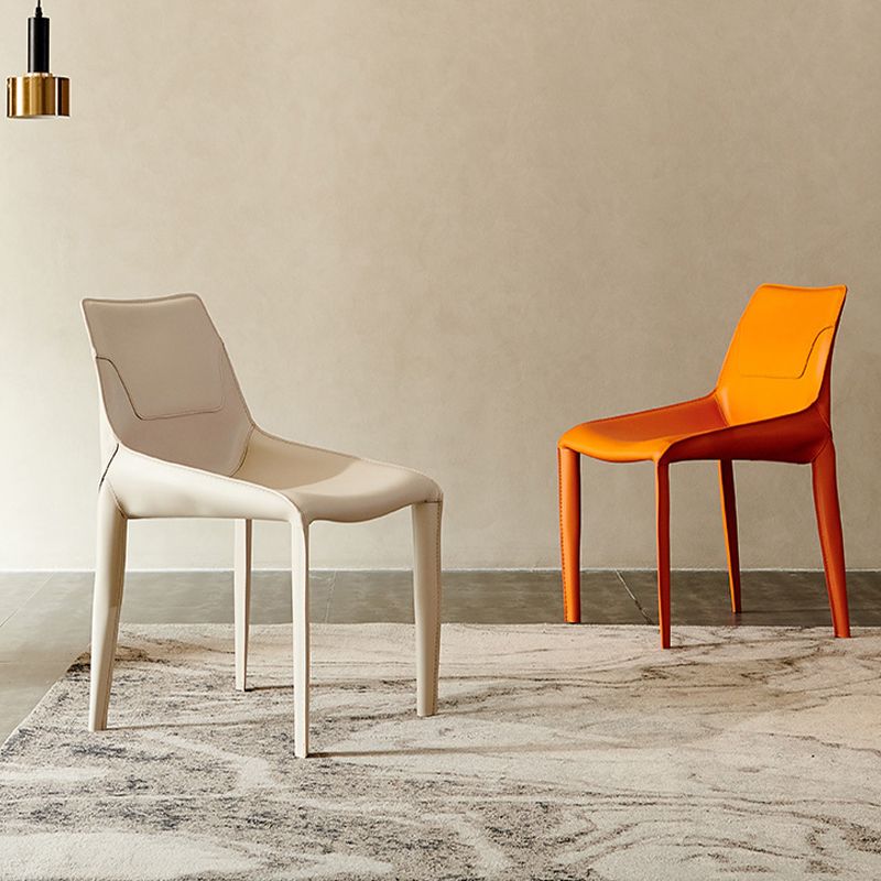 Contemporary Faux Leather Dining Chairs Indoor-Outdoor Parsons Chair