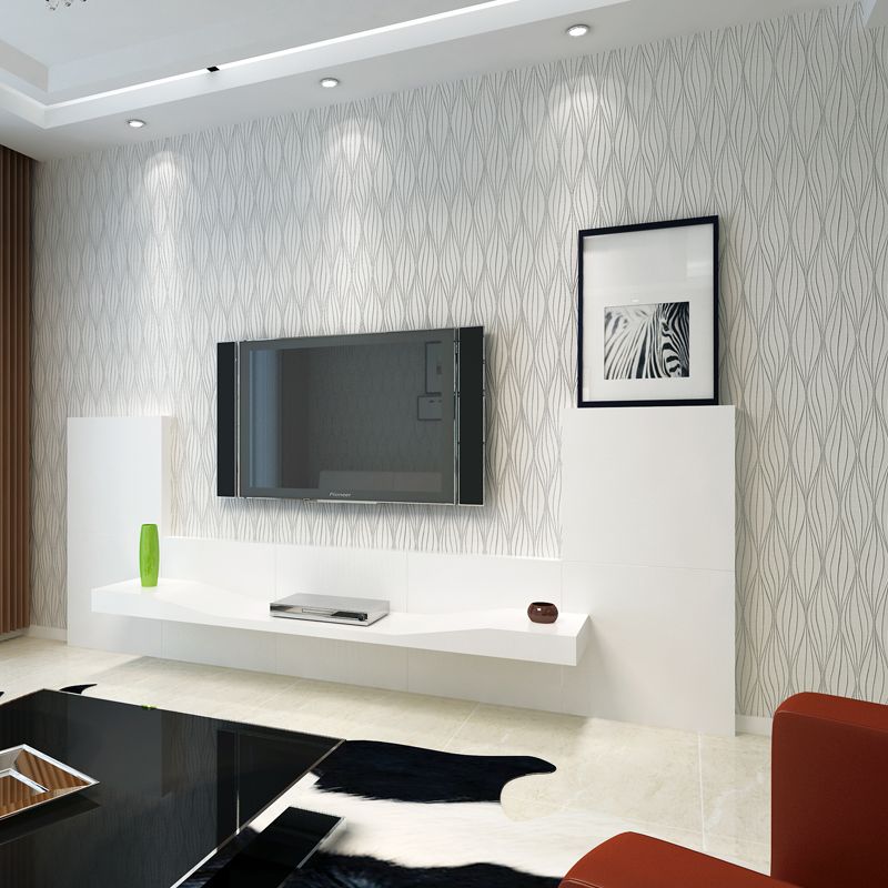 Minimalist Curve Lines Wallpaper Soft Color Living Room Wall Decoration, 33' L x 20.5" W