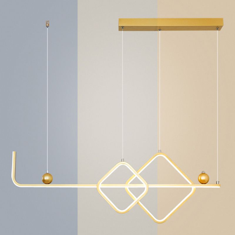 Metal Linear Island Pendant Modern Multiple-Light Island Lighting