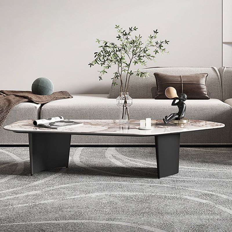 Glam Irregular Slate Top Cocktail Table Sled 15.7" H Coffee Table