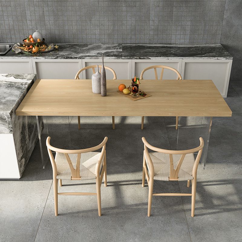 Modern 1/2/5 Pieces Rectangle Dining Table Set Solid Wood Dining Table with Chairs