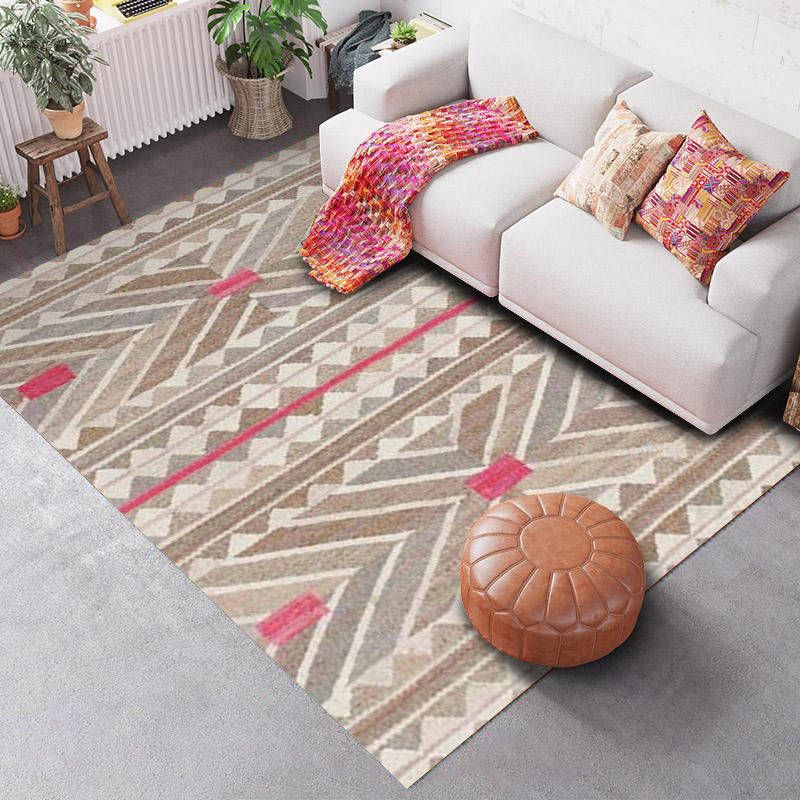 Yellow Traditional Rug Blending Graphic Rug Non-Slip Backing Rug for Living Room