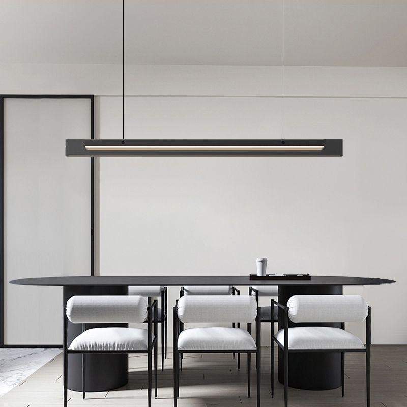 Modern Simple Island Lamp LED Island Hanging Lamp with Glass Shade for Dining Room