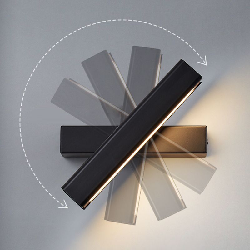 Contemporary Style Metal Wall Sconce 1 Light Led Rotating Wall Light for Living Room