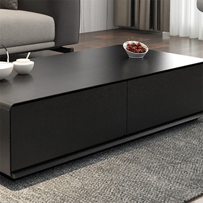 Modern Style Rectangular Wooden Table Abstract Base Coffee Table
