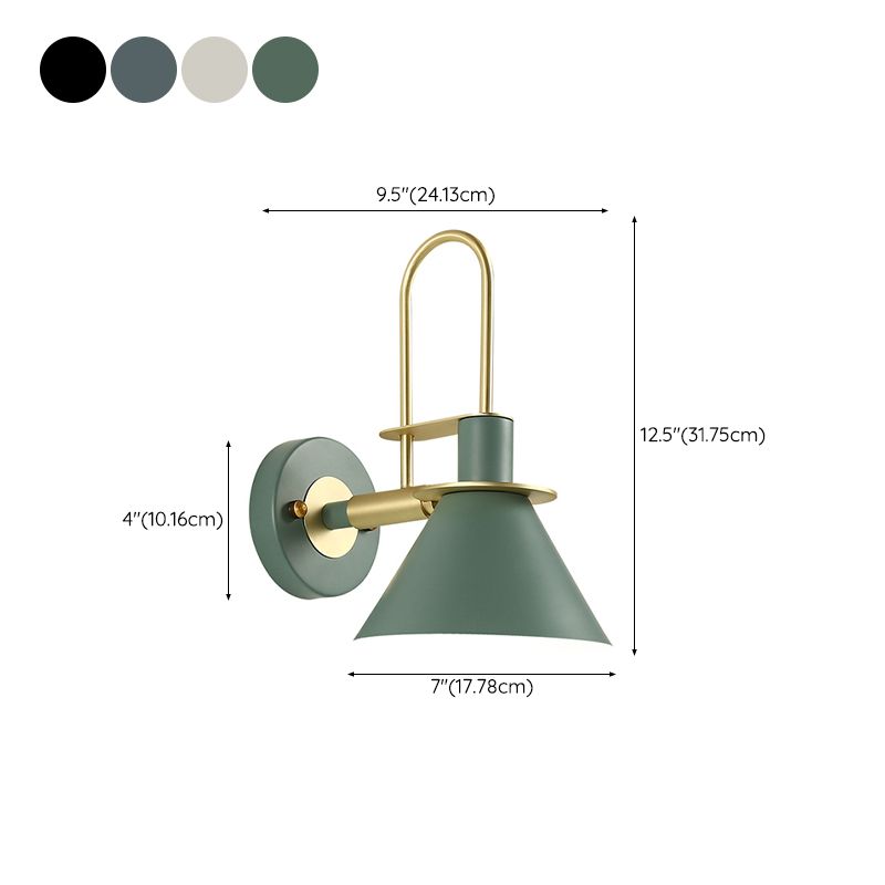 Cone Shape Metal Sconce Light Modern Style Wall Lamp for Dining Room