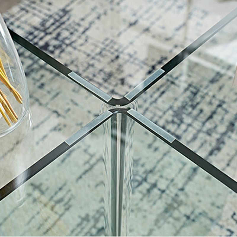 Round Clear Glass Coffee Table Dia 39.37-In 1 Single Cocktail Table