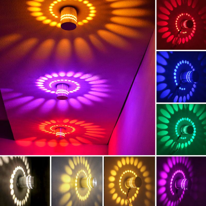 Contemporary Style RGB Light Wall Sconce Light with Acrylic Shade for Bedroom