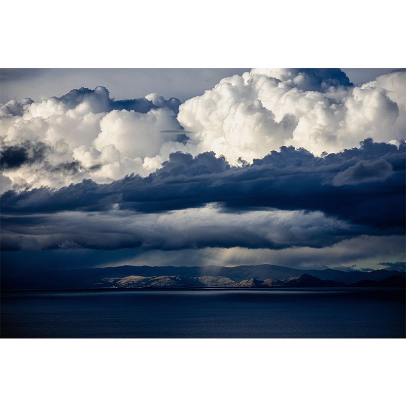 Contemporary Cloudscape Mural Mildew Resistant Wall Covering for Room Decor