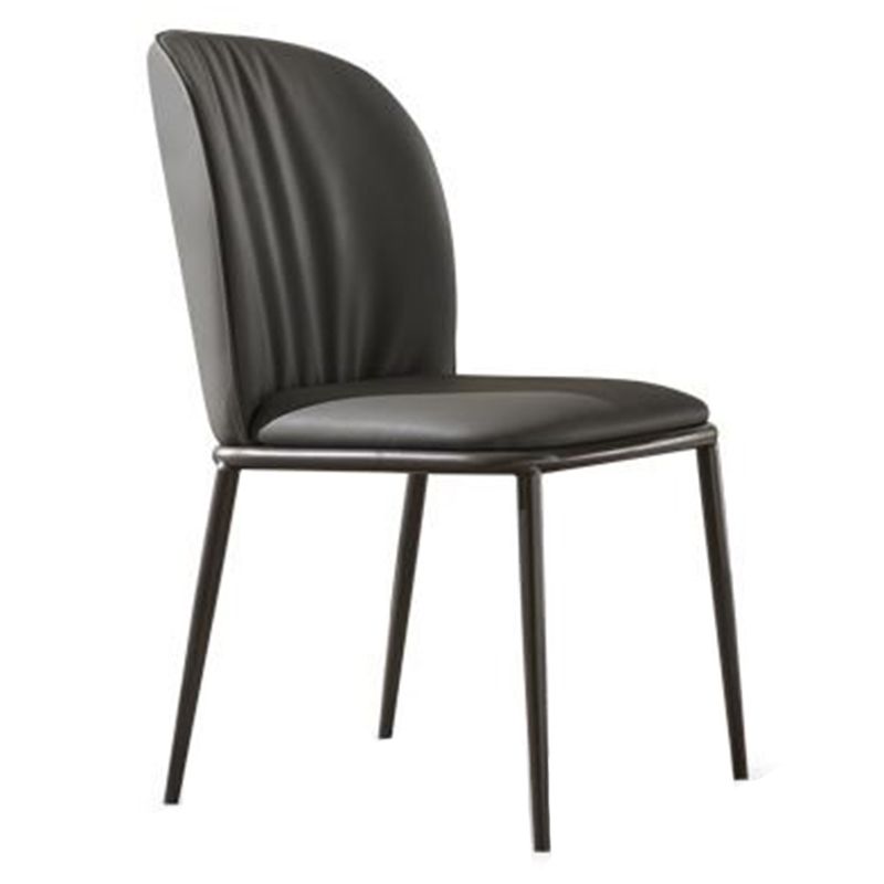 Contemporary Dining Chair Armless Dining Chairs with Metal Legs for Kitchen