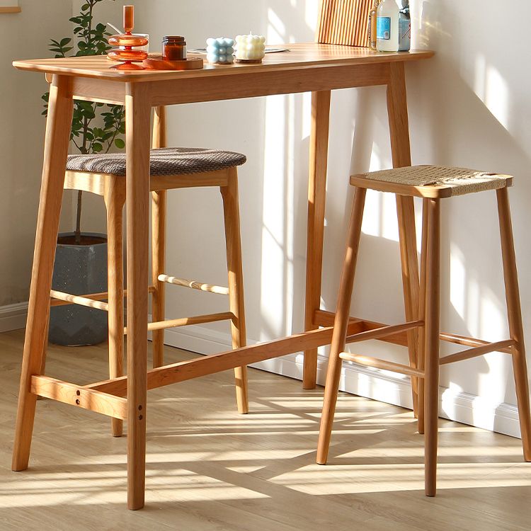 Modern Rectangular Bar Table Solid Wood Bar Table for Dining Room