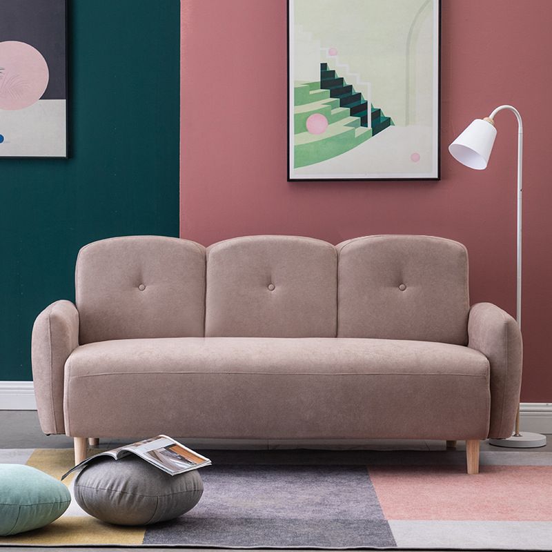 Velvet Sofa 29.52" H Recessed Arm with 3-seater Contemporary