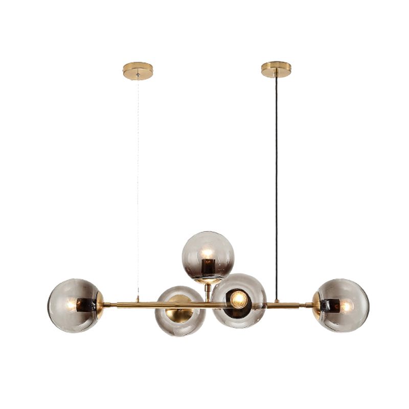 Modern Island Lighting Fixture Glass Ball Shade Hanging Light for Dining Room