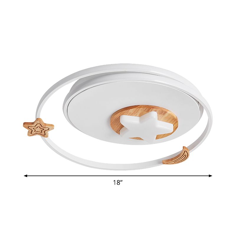 Runde Einbauleuchte Modernistische weiße LED-Einbauleuchte aus Acryl mit Stern- und Monddekor