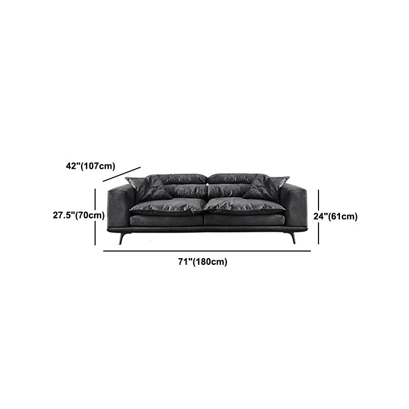 Square Armrest Cushioning Backrest Black Metal Sofa Legs Black Tech Fabric Sofa Bed
