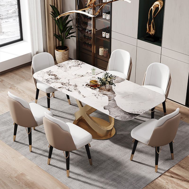 Glam 1/2/5/6/7 Pieces Dining Set Sintered Stone Dining Table Set for Dining Areas