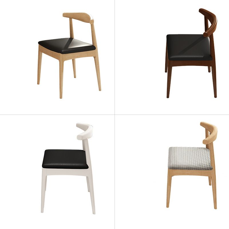 Ensemble de chaises en bois d'hévéa de style contemporain, chaises de cuisine et de salle à manger à dossier ouvert