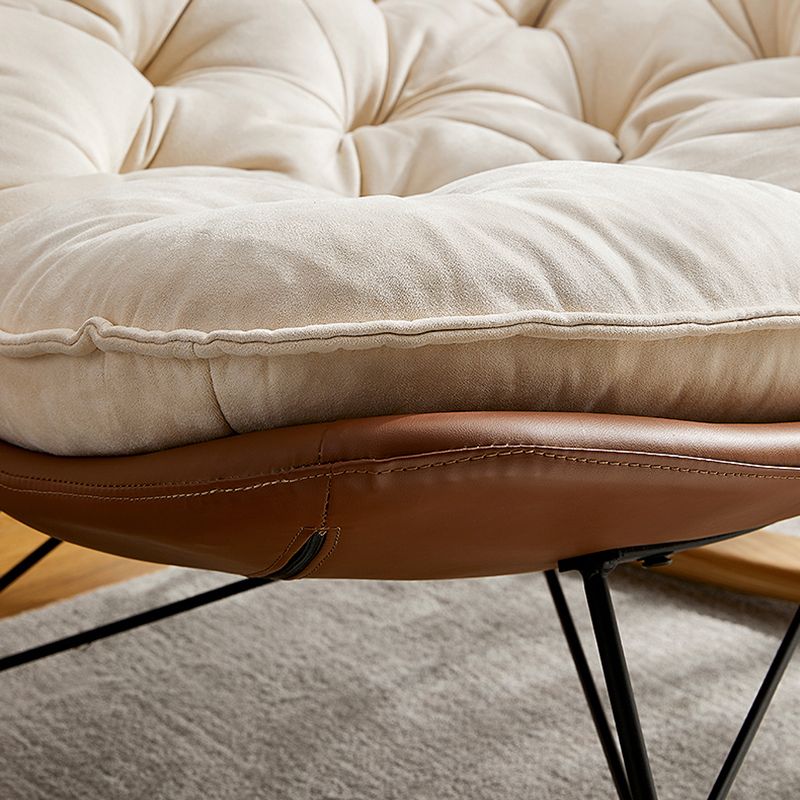 Modern Rocking Chair Wooden Rocking Accent Chair with Tufted