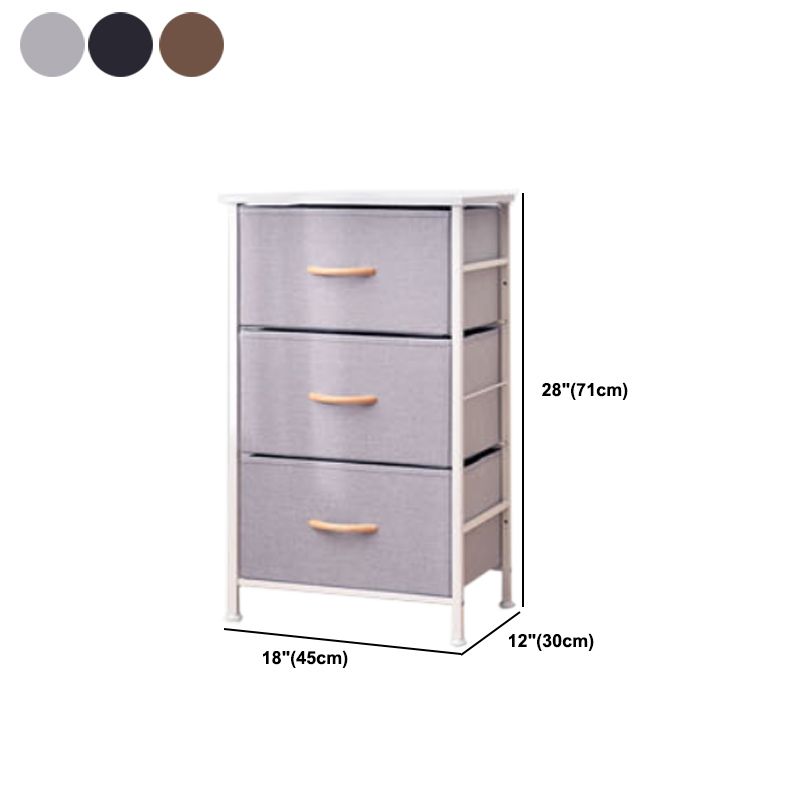 Contemporary Chest Fabric Bins Dresser with Drawers for Home/Office