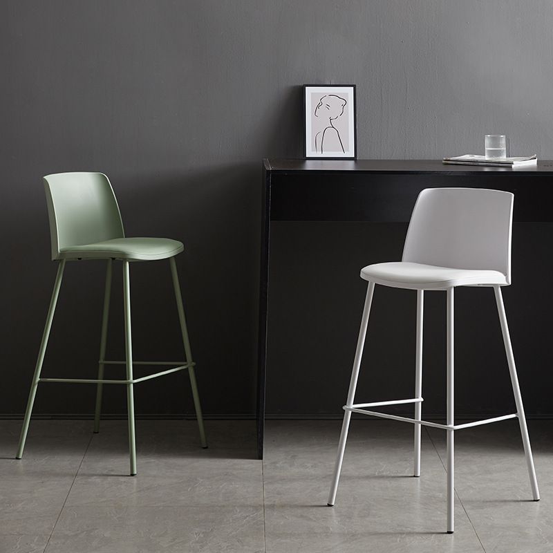 Modern Style PU Leather Bar-stool Square Seat Counter Bar Stool with Metal Legs