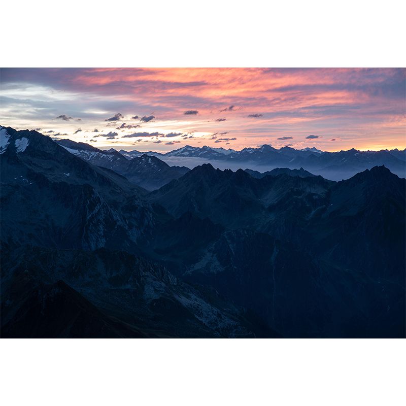 Huge Mountain Modernist Wall Mural Decal Photography Stain Resistant for Living Room