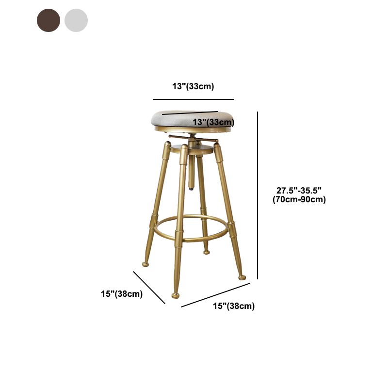 Nordic Armless Counter Stool Iron Bar Stool with Seat and Pedal